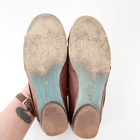 Arnold Churgin Womens Handmade Slip On Ballet Flat Leather Shoes Brown 36 - Picture 5 of 7